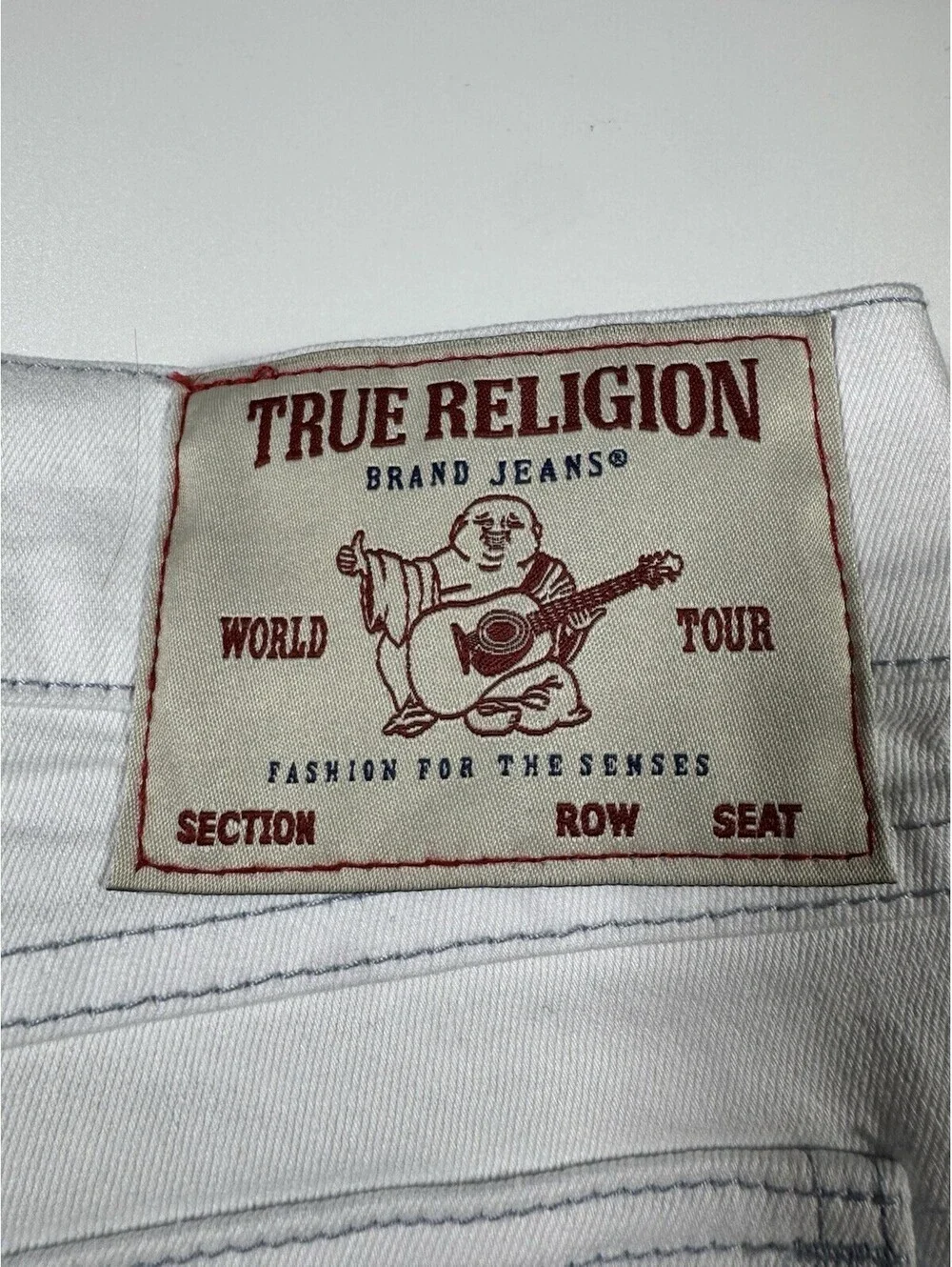 True Religion Geno Relaxed Slim Jeans Mens 36x32 Optic White NWT Flap Pocket